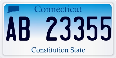 CT license plate AB23355