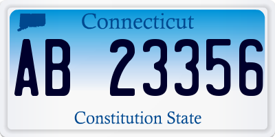CT license plate AB23356