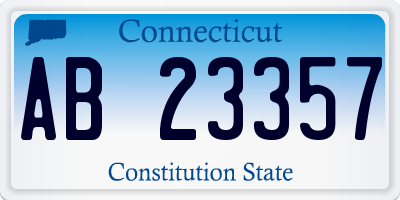 CT license plate AB23357
