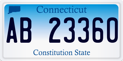 CT license plate AB23360