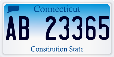 CT license plate AB23365
