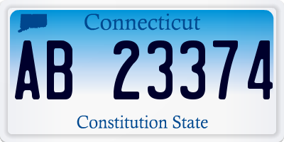 CT license plate AB23374