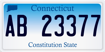 CT license plate AB23377