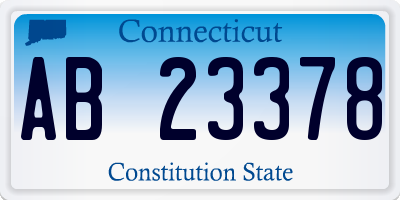 CT license plate AB23378