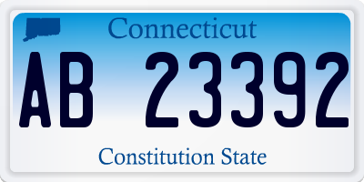 CT license plate AB23392