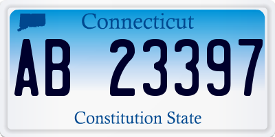 CT license plate AB23397