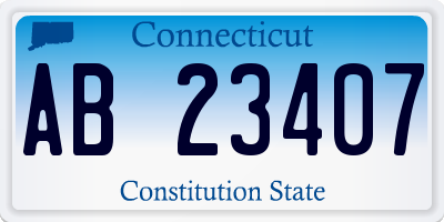 CT license plate AB23407