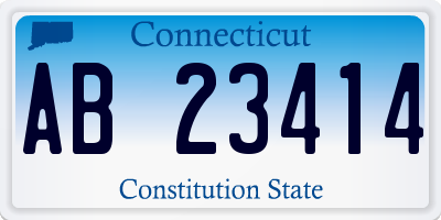 CT license plate AB23414