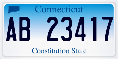 CT license plate AB23417