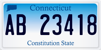 CT license plate AB23418