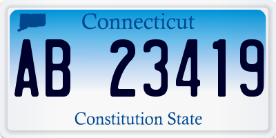 CT license plate AB23419