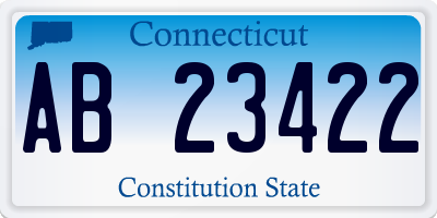 CT license plate AB23422