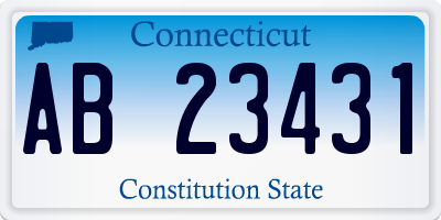 CT license plate AB23431