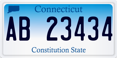 CT license plate AB23434