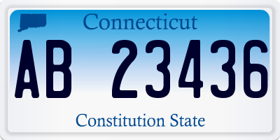CT license plate AB23436