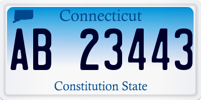 CT license plate AB23443