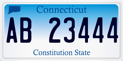 CT license plate AB23444