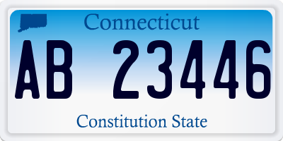 CT license plate AB23446