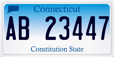 CT license plate AB23447