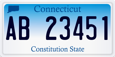 CT license plate AB23451