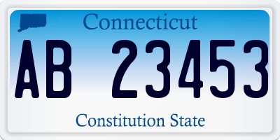 CT license plate AB23453
