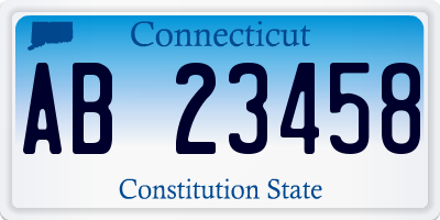 CT license plate AB23458