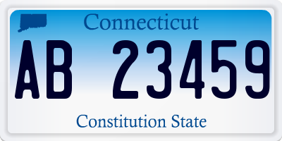 CT license plate AB23459