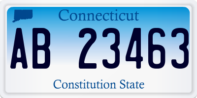 CT license plate AB23463