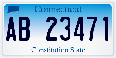 CT license plate AB23471