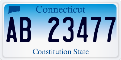 CT license plate AB23477