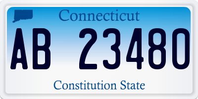 CT license plate AB23480