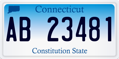 CT license plate AB23481