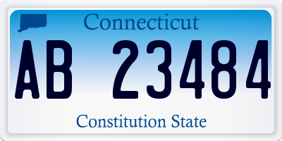 CT license plate AB23484