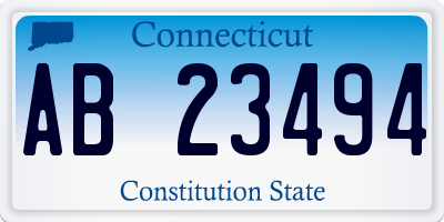 CT license plate AB23494