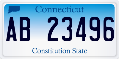 CT license plate AB23496