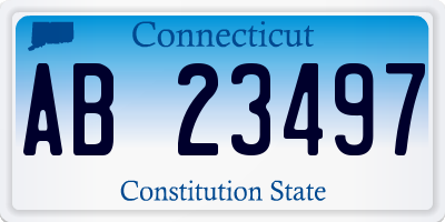 CT license plate AB23497