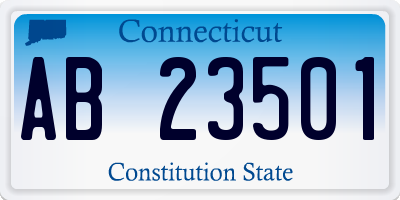 CT license plate AB23501