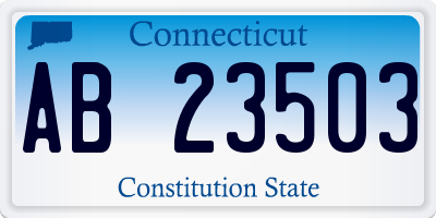 CT license plate AB23503