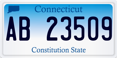 CT license plate AB23509