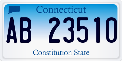 CT license plate AB23510