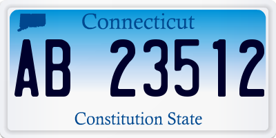 CT license plate AB23512