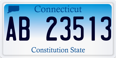 CT license plate AB23513