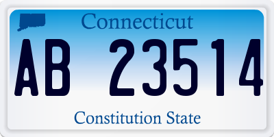CT license plate AB23514