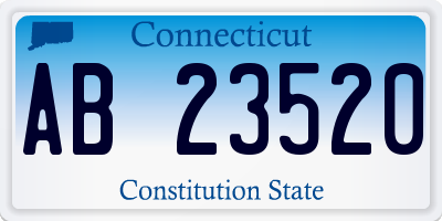 CT license plate AB23520