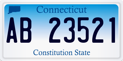 CT license plate AB23521