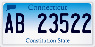 CT license plate AB23522