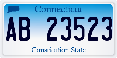 CT license plate AB23523