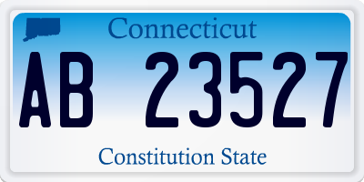 CT license plate AB23527