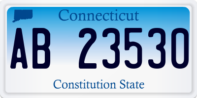 CT license plate AB23530
