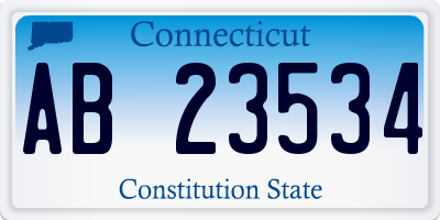 CT license plate AB23534